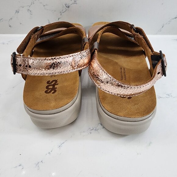 NWOT SAS Huggy Metallic Hook and Loop Adjustable Comfort Sandal Size 10 - Picture 9 of 9